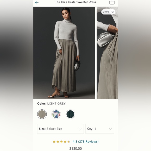 Anthropologie Thea Twofer Sweater Dress NWT - Picture 2 of 4